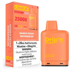 [dpv1514b-mb] Manitoba *EXCISED* Nicotine Pod Drip'n Level X Boost G2 Mango Peach Watermelon Box of 6