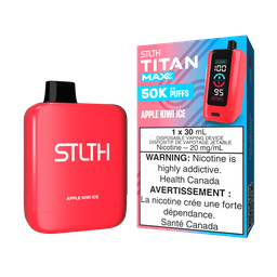 [sth3101b-mb] Manitoba *EXCISED* Disposable Vape STLTH Titan Max 50K Apple Kiwi Ice Box of 4