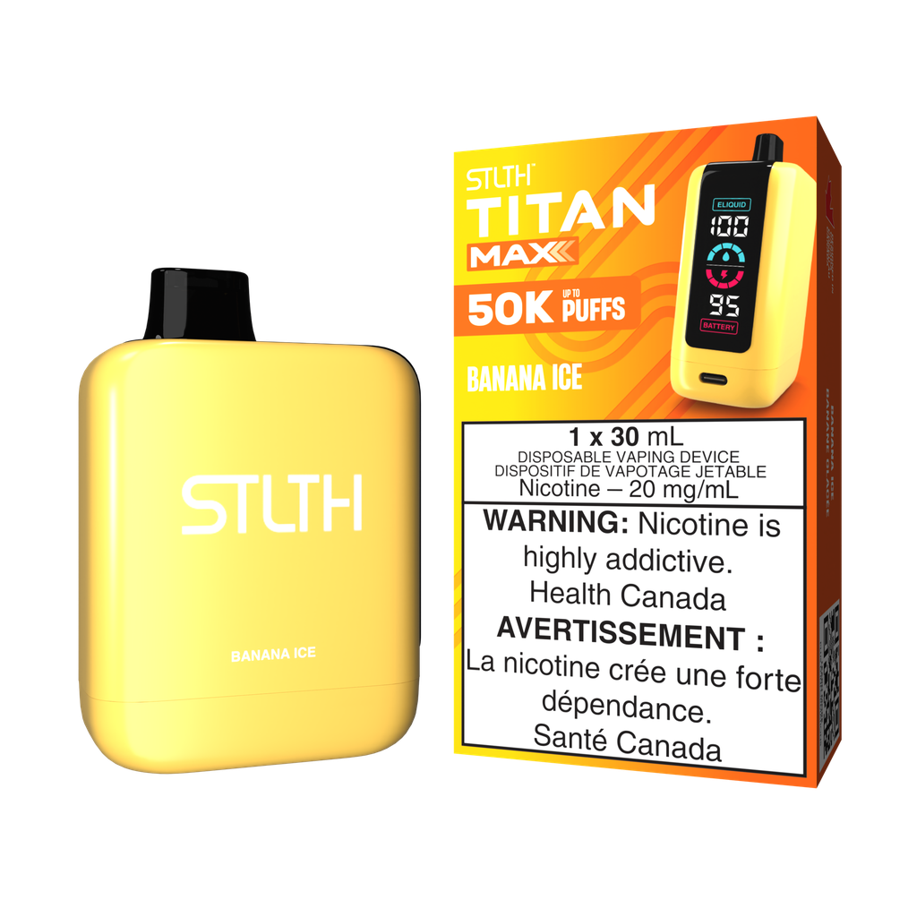 Manitoba *EXCISED* Disposable Vape STLTH Titan Max 50K Banana Ice Box of 4