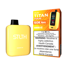 [sth3102b-mb] Manitoba *EXCISED* Disposable Vape STLTH Titan Max 50K Banana Ice Box of 4