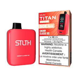 [sth3105b-mb] Manitoba *EXCISED* Disposable Vape STLTH Titan Max 50K Cherry Classic Ice Box of 4
