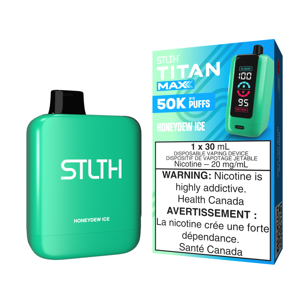 Manitoba *EXCISED* Disposable Vape STLTH Titan Max 50K Honeydew Ice Box of 4