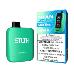 [sth3107b-mb] Manitoba *EXCISED* Disposable Vape STLTH Titan Max 50K Honeydew Ice Box of 4