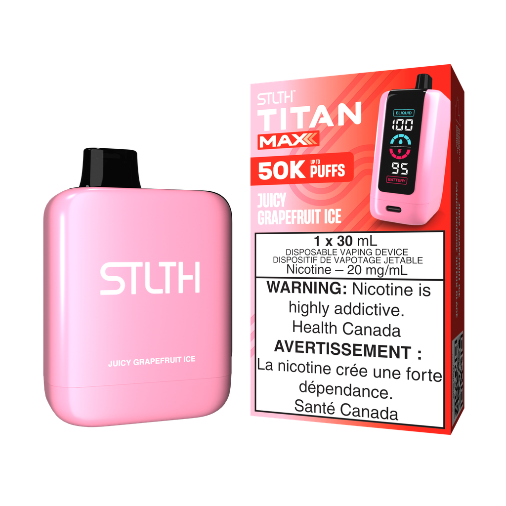Manitoba *EXCISED* Disposable Vape STLTH Titan Max 50K Juicy Grapefruit Ice Box of 4