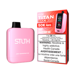 [sth3108b-mb] Manitoba *EXCISED* Disposable Vape STLTH Titan Max 50K Juicy Grapefruit Ice Box of 4