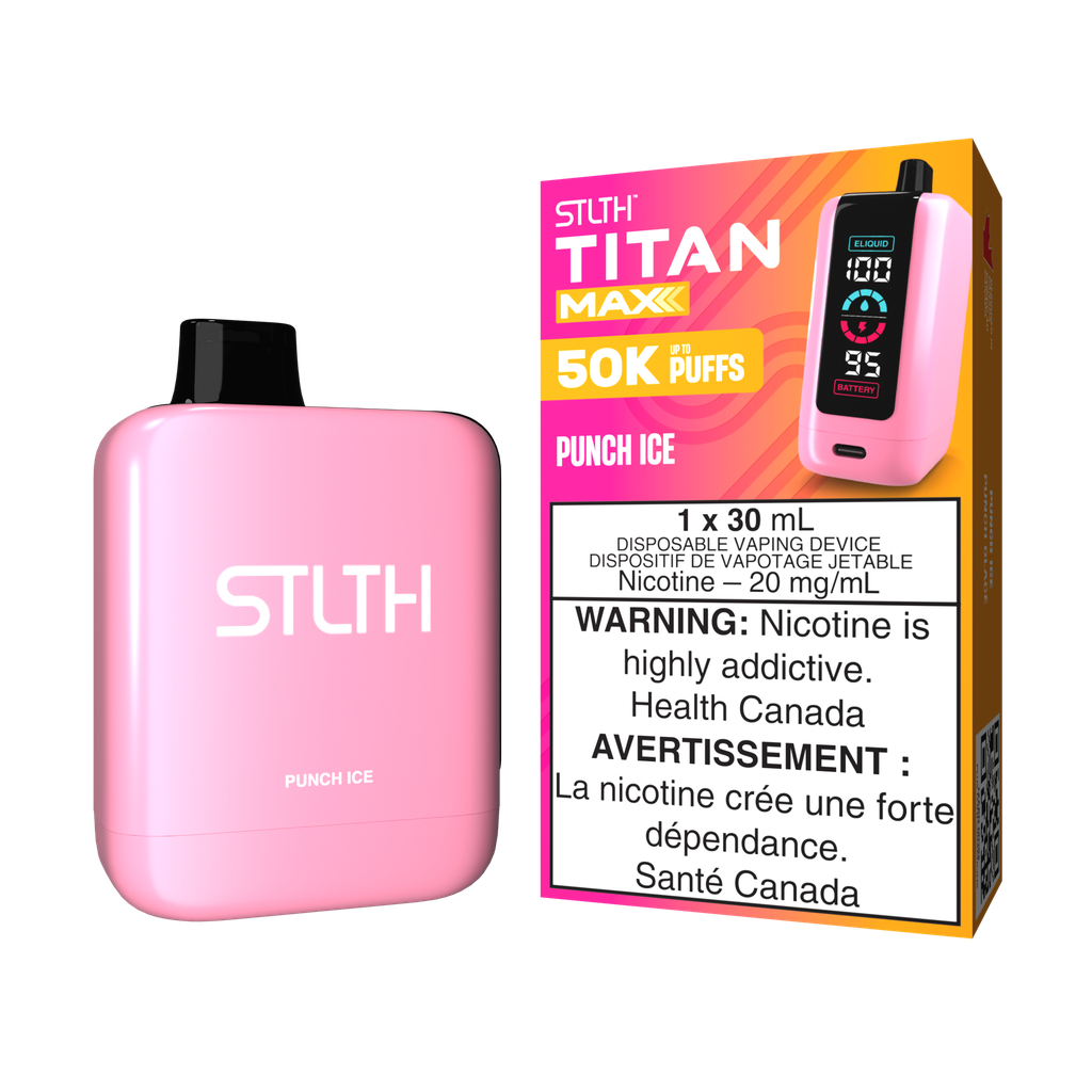 Manitoba *EXCISED* Disposable Vape STLTH Titan Max 50K Punch Ice Box of 4