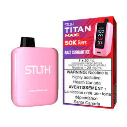 [sth3113b-mb] Manitoba *EXCISED* Disposable Vape STLTH Titan Max 50K Razz Currant Ice Box of 4