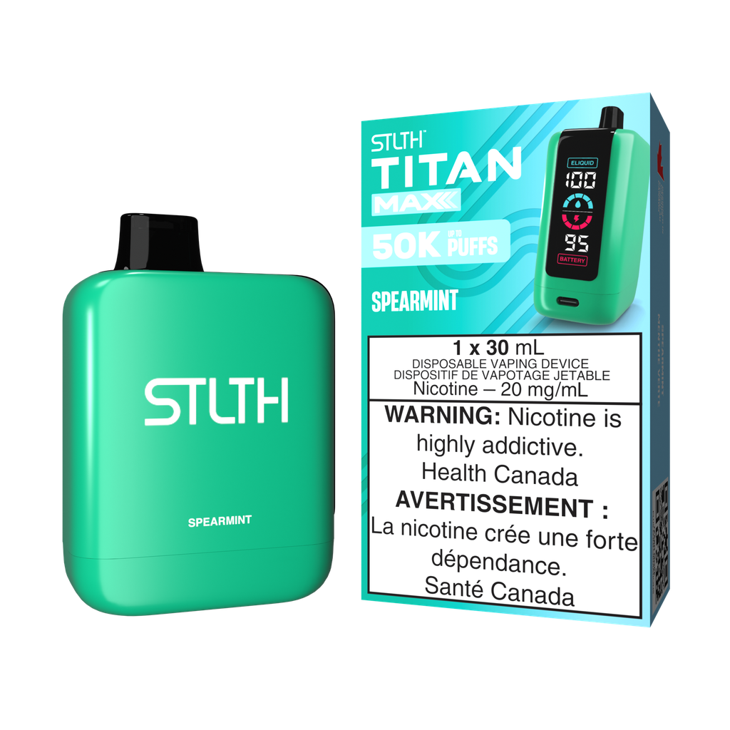 Manitoba *EXCISED* Disposable Vape STLTH Titan Max 50K Spearmint Box of 4
