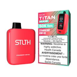 [sth3116b-mb] Manitoba *EXCISED* Disposable Vape STLTH Titan Max 50K Strawberry Kiwi Ice Box of 4