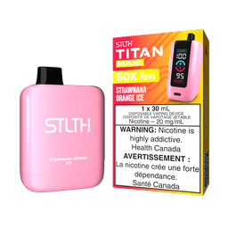 [sth3117b-mb] Manitoba *EXCISED* Disposable Vape STLTH Titan Max 50K Strawnana Orange Ice Box of 4