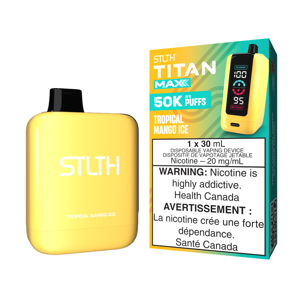 Manitoba *EXCISED* Disposable Vape STLTH Titan Max 50K Tropical Mango Ice Box of 4