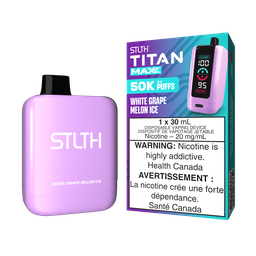 [sth3120b-mb] Manitoba *EXCISED* Disposable Vape STLTH Titan Max 50K White Grape Melon Ice Box of 4