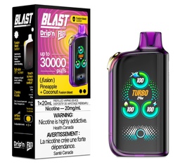 [dpv1423b-ab] Alberta *EXCISED* Disposable Vape Drip'n Envi Fasta Blast 30K Fusion Series Pineapple + Coconut (Fusion) Box of 5