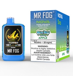 Federal *EXCISED* Disposable Vape Mr Fog NOVA Blue Razz Steezy Apple Box of 5