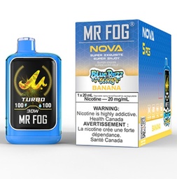 Federal *EXCISED* Disposable Vape Mr Fog NOVA Blue Razz Steezy Banana Box of 5
