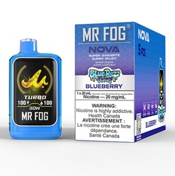 Federal *EXCISED* Disposable Vape Mr Fog NOVA Blue Razz Steezy Blueberry Box of 5