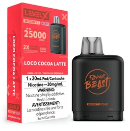 [fvb1521b-mb] Manitoba *EXCISED* Nicotine Pod Flavour Beast Level X Boost G2 Loco Cocoa Latte Box of 6