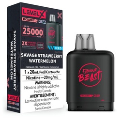[fvb1523b-mb] Manitoba *EXCISED* Nicotine Pod Flavour Beast Level X Boost G2 Savage Strawberry Watermelon Box of 6