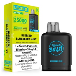 [fvb1529b-mb] Manitoba *EXCISED* Nicotine Pod Flavour Beast Level X Boost G2 Blessed Blueberry Mint Box of 6