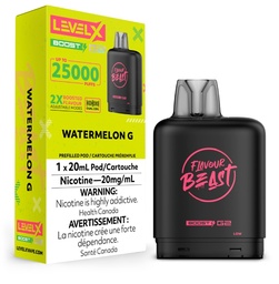 [fvb1528b-ab] Alberta *EXCISED* Nicotine Pod Flavour Beast Level X Boost G2 Watermelon G  Box of 6