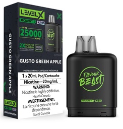 [fvb1506b-mb] Manitoba *EXCISED* Nicotine Pod Flavour Beast Level X Boost G2 Gusto Green Apple Box of 6