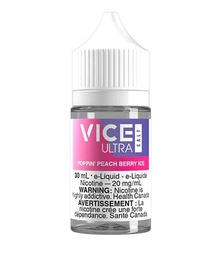 [jsvi2007-mb] Manitoba *EXCISED* Nicotine Liquid Vice Ultra Salt 30ml Poppin' Peach Berry Ice