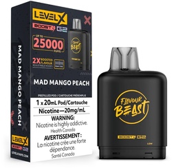[fvb1508b-mb] Manitoba *EXCISED* Nicotine Pod Flavour Beast Level X Boost G2 Mad Mango Peach Box of 6