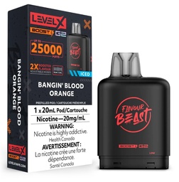 [fvb1502b-on] Ontario *EXCISED* Nicotine Pod Flavour Beast Level X Boost G2 Bangin' Blood Orange Iced Box of 6