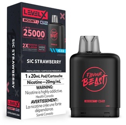 [fvb1512b-on] Ontario *EXCISED* Nicotine Pod Flavour Beast Level X Boost G2 Sic Strawberry Iced Box of 6