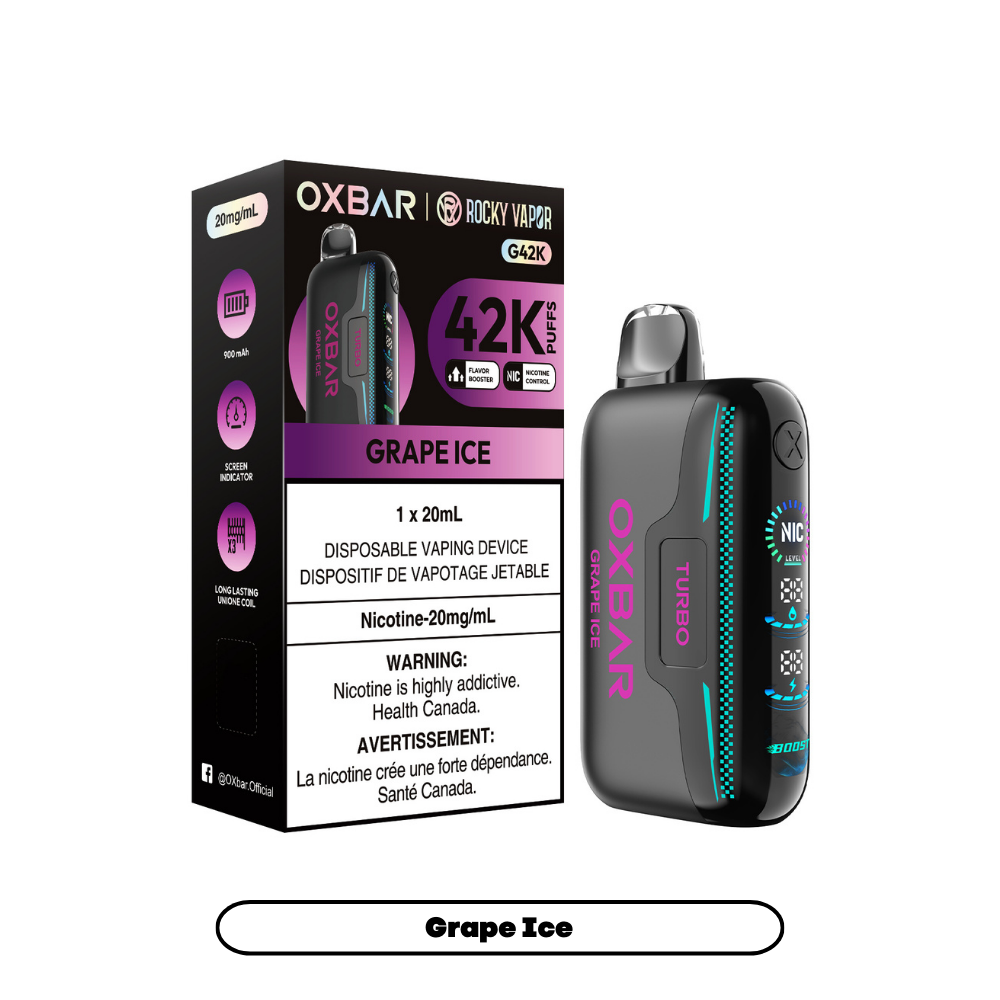 Manitoba *EXCISED* Disposable Vape Oxbar G42K Grape Ice Box of 4