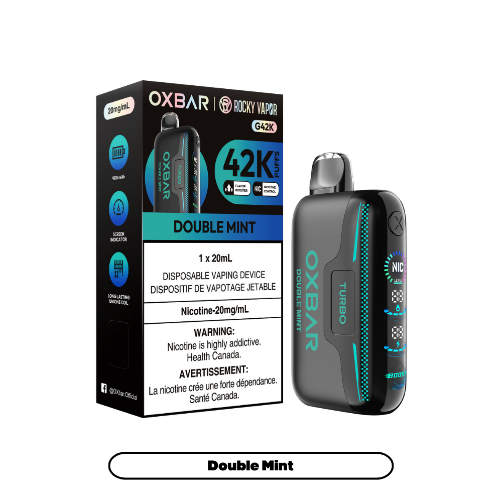 Alberta *EXCISED* Disposable Vape Oxbar G42K Double Mint Box of 4