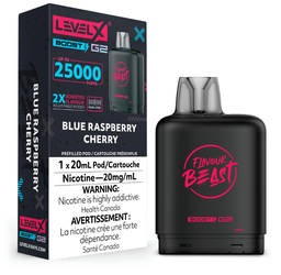 [fvb1533b-mb] Manitoba *EXCISED* Nicotine Pod Flavour Beast Level X Boost G2 Blue Raspberry Cherry Box of 6