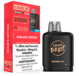 [fvb1536b-mb] Manitoba *EXCISED* Nicotine Pod Flavour Beast Level X Boost G2 Chillin' Coffee Iced Box of 6