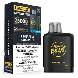 [fvb1545b-mb] Manitoba *EXCISED* Nicotine Pod Flavour Beast Level X Boost G2 Pineapple Coconut Box of 6