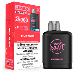 [fvb1546b-mb] Manitoba *EXCISED* Nicotine Pod Flavour Beast Level X Boost G2 Pink Bomb Iced Box of 6