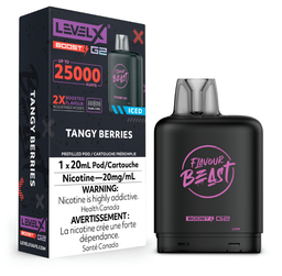 [fvb1559b-mb] Manitoba *EXCISED* Nicotine Pod Flavour Beast Level X Boost G2 Tangy Berries Box of 6
