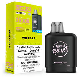 [fvb1563b-mb] Manitoba *EXCISED* Nicotine Pod Flavour Beast Level X Boost G2 White G.B. Box of 6