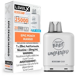 [fvb2107b-mb] Manitoba *EXCISED* Nicotine Pod Flavour Beast Level X Unleashed Boost G2 Epic Peach Mango Box of 6