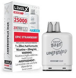 [fvb2109b-mb] Manitoba *EXCISED* Nicotine Pod Flavour Beast Level X Unleashed Boost G2 Epic Strawberry Box of 6