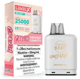 [fvb2111b-mb] Manitoba *EXCISED* Nicotine Pod Flavour Beast Level X Unleashed Boost G2 Birthday Confetti Box of 6