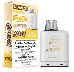 [fvb2113b-mb] Manitoba *EXCISED* Nicotine Pod Flavour Beast Level X Unleashed Boost G2 Killa Vanilla Box of 6