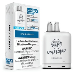 [fvb2118b-mb] Manitoba *EXCISED* Nicotine Pod Flavour Beast Level X Unleashed Boost G2 Epic Blue Razz Box of 6