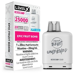[fvb2120b-mb] Manitoba *EXCISED* Nicotine Pod Flavour Beast Level X Unleashed Boost G2 Epic Fruit Bomb Box of 6