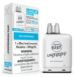 [fvb2122b-mb] Manitoba *EXCISED* Nicotine Pod Flavour Beast Level X Unleashed Boost G2 Epic Peppermint Box of 6