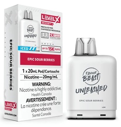 [fvb2124b-mb] Manitoba *EXCISED* Nicotine Pod Flavour Beast Level X Unleashed Boost G2 Epic Sour Berries Box of 6