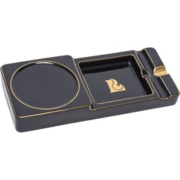 [ewt087] Ashtrays Lucienne Black Cigar & Whiskey Glass Holder Large