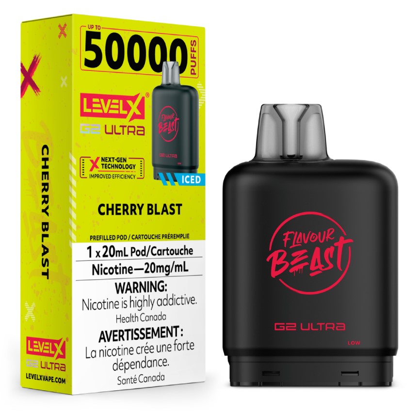 Manitoba *EXCISED* Nicotine Pod Flavour Beast G2 Ultra Cherry Blast Box of 6