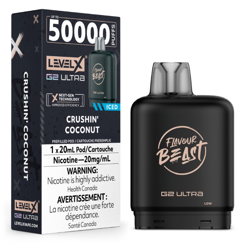 Manitoba *EXCISED* Nicotine Pod Flavour Beast G2 Ultra Crushin' Coconut Box of 6