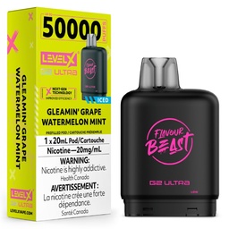 [fvb2206b-fd] Federal *EXCISED* Nicotine Pod Flavour Beast G2 Ultra Gleamin' Grape Watermelon Mint Box of 6