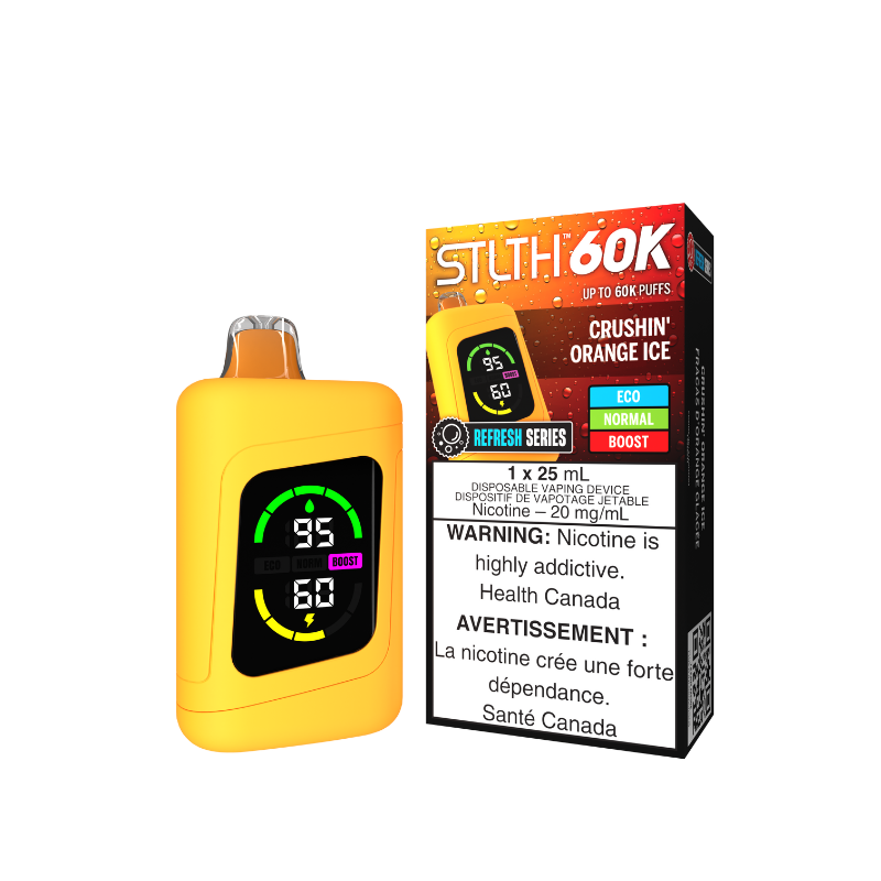 Federal *EXCISED* Disposable Vape STLTH 60K Crushin' Orange Ice Box of 4